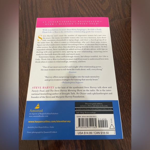 Act Like a Lady, Think Like a Man Paperback Novel By Steve Harvey - Picture 2 of 5